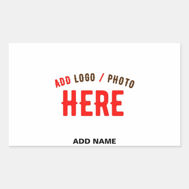STYLISH MODERN CUSTOMIZABLE WHITE VERIFIED BRANDED RECTANGULAR STICKER (Front)