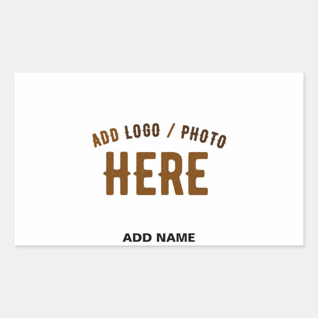 STYLISH MODERN CUSTOMIZABLE WHITE VERIFIED BRANDED RECTANGULAR STICKER (Front)