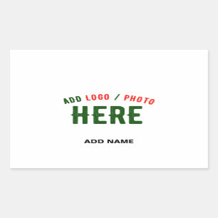 STYLISH MODERN CUSTOMIZABLE WHITE VERIFIED BRANDED RECTANGULAR STICKER