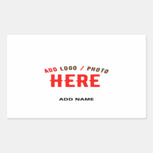 STYLISH MODERN CUSTOMIZABLE WHITE VERIFIED BRANDED RECTANGULAR STICKER