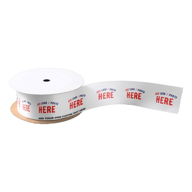 STYLISH MODERN CUSTOMIZABLE WHITE VERIFIED BRANDED SATIN RIBBON (Spool)