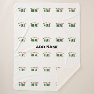STYLISH MODERN CUSTOMIZABLE WHITE VERIFIED BRANDED SHERPA BLANKET