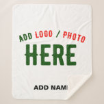 STYLISH MODERN CUSTOMIZABLE WHITE VERIFIED BRANDED SHERPA BLANKET<br><div class="desc">THIS IS A DESIGN FITTING FOR EVERYONE.YOU CAN CHANGE, RESIZE OR ADD LOGO, PHOTO, TEXT AND COLOURS THE WAY YOU LIKE.THANK YOU.</div>