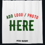 STYLISH MODERN CUSTOMIZABLE WHITE VERIFIED BRANDED SHOWER CURTAIN<br><div class="desc">THIS IS A DESIGN FITTING FOR EVERYONE.YOU CAN CHANGE, RESIZE OR ADD LOGO, PHOTO, TEXT AND COLOURS THE WAY YOU LIKE.THANK YOU.</div>