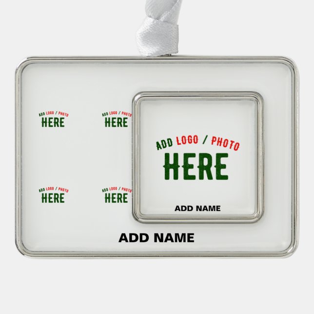 STYLISH MODERN CUSTOMIZABLE WHITE VERIFIED BRANDED SILVER PLATED FRAMED ORNAMENT (Front)