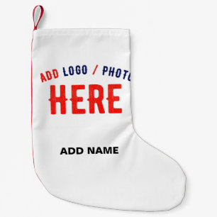 STYLISH MODERN CUSTOMIZABLE WHITE VERIFIED BRANDED SMALL CHRISTMAS STOCKING