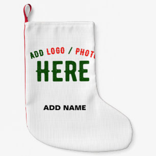 STYLISH MODERN CUSTOMIZABLE WHITE VERIFIED BRANDED SMALL CHRISTMAS STOCKING