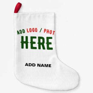 STYLISH MODERN CUSTOMIZABLE WHITE VERIFIED BRANDED SMALL CHRISTMAS STOCKING