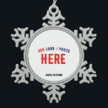 STYLISH MODERN CUSTOMIZABLE WHITE VERIFIED BRANDED SNOWFLAKE PEWTER CHRISTMAS ORNAMENT<br><div class="desc">THIS IS A DESIGN FITTING FOR EVERYONE.YOU CAN CHANGE, RESIZE OR ADD LOGO, PHOTO, TEXT AND COLOURS THE WAY YOU LIKE.THANK YOU.</div>