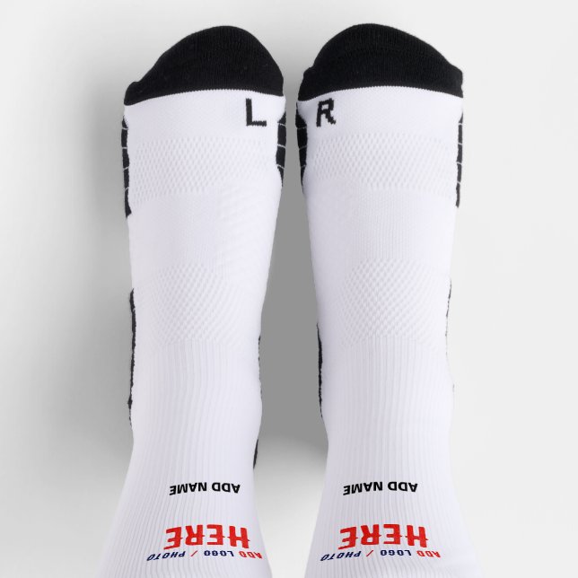 STYLISH MODERN CUSTOMIZABLE WHITE VERIFIED BRANDED SOCKS (Top)