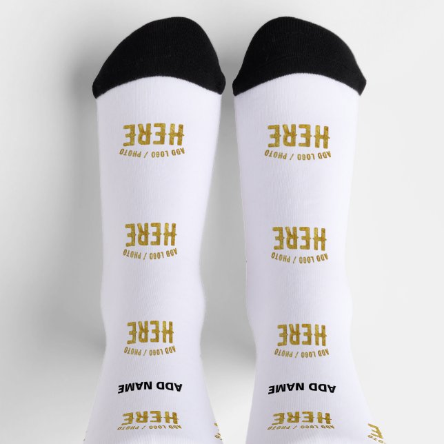 STYLISH MODERN CUSTOMIZABLE WHITE VERIFIED BRANDED SOCKS (Top)