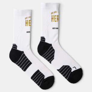 STYLISH MODERN CUSTOMIZABLE WHITE VERIFIED BRANDED SOCKS