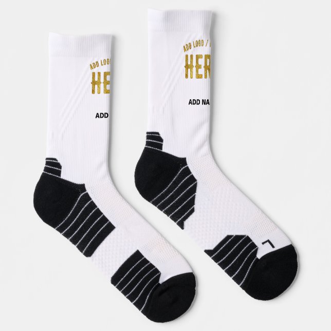 STYLISH MODERN CUSTOMIZABLE WHITE VERIFIED BRANDED SOCKS (Right)