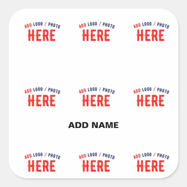 STYLISH MODERN CUSTOMIZABLE WHITE VERIFIED BRANDED SQUARE STICKER (Front)