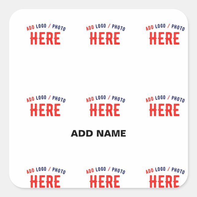 STYLISH MODERN CUSTOMIZABLE WHITE VERIFIED BRANDED SQUARE STICKER (Front)