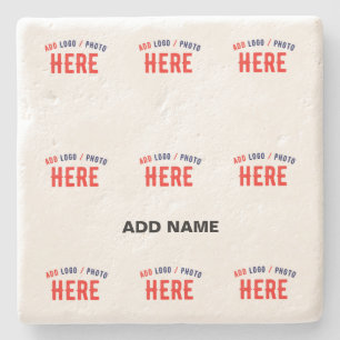STYLISH MODERN CUSTOMIZABLE WHITE VERIFIED BRANDED STONE COASTER
