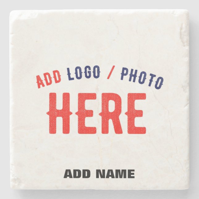 STYLISH MODERN CUSTOMIZABLE WHITE VERIFIED BRANDED STONE COASTER (Front)