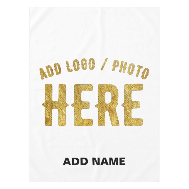 STYLISH MODERN CUSTOMIZABLE WHITE VERIFIED BRANDED TABLECLOTH (Front)