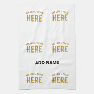 STYLISH MODERN CUSTOMIZABLE WHITE VERIFIED BRANDED TEA TOWEL