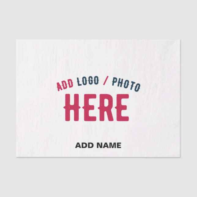 STYLISH MODERN CUSTOMIZABLE WHITE VERIFIED BRANDED TISSUE PAPER (Front)