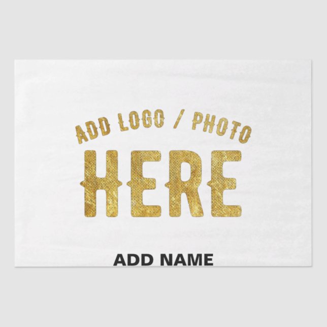 STYLISH MODERN CUSTOMIZABLE WHITE VERIFIED BRANDED TISSUE PAPER (Front)
