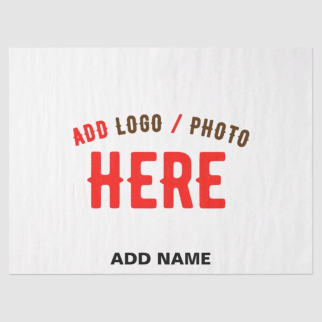 STYLISH MODERN CUSTOMIZABLE WHITE VERIFIED BRANDED TISSUE PAPER (Front)