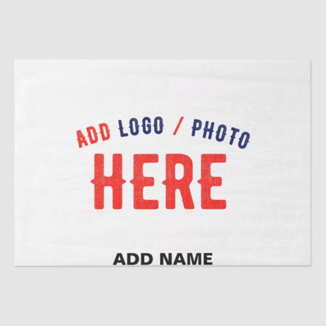 STYLISH MODERN CUSTOMIZABLE WHITE VERIFIED BRANDED TISSUE PAPER (Front)