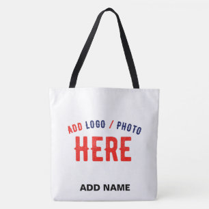 STYLISH MODERN CUSTOMIZABLE WHITE VERIFIED BRANDED TOTE BAG