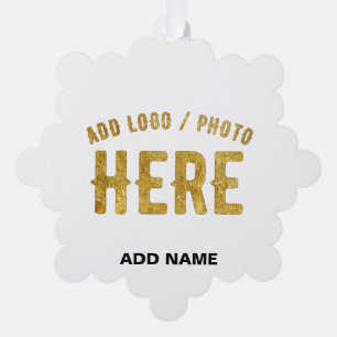 STYLISH MODERN CUSTOMIZABLE WHITE VERIFIED BRANDED TREE DECORATION CARD
