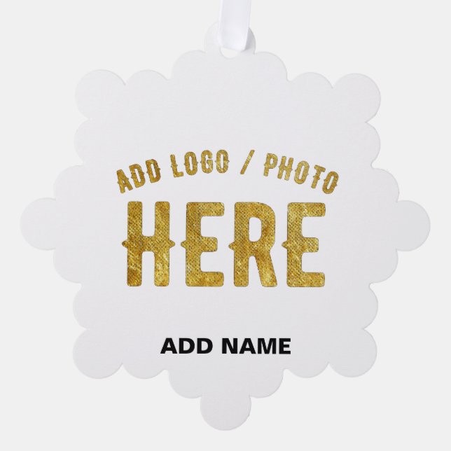 STYLISH MODERN CUSTOMIZABLE WHITE VERIFIED BRANDED TREE DECORATION CARD (Front)