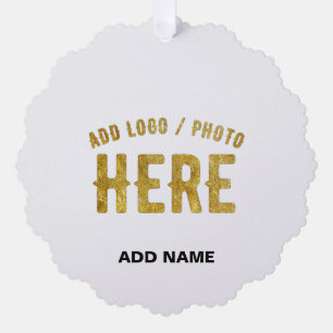 STYLISH MODERN CUSTOMIZABLE WHITE VERIFIED BRANDED TREE DECORATION CARD