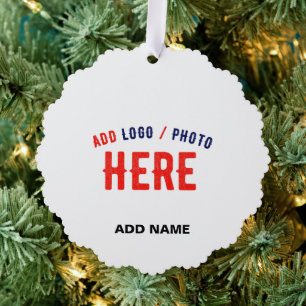 STYLISH MODERN CUSTOMIZABLE WHITE VERIFIED BRANDED TREE DECORATION CARD