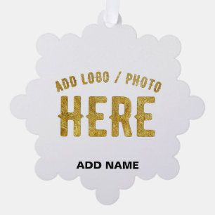 STYLISH MODERN CUSTOMIZABLE WHITE VERIFIED BRANDED TREE DECORATION CARD