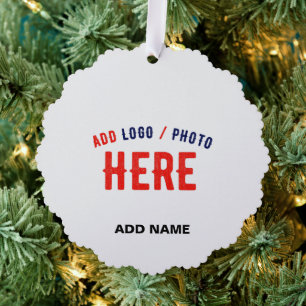 STYLISH MODERN CUSTOMIZABLE WHITE VERIFIED BRANDED TREE DECORATION CARD