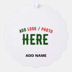 STYLISH MODERN CUSTOMIZABLE WHITE VERIFIED BRANDED TREE DECORATION CARD