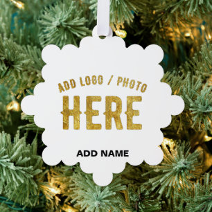 STYLISH MODERN CUSTOMIZABLE WHITE VERIFIED BRANDED TREE DECORATION CARD