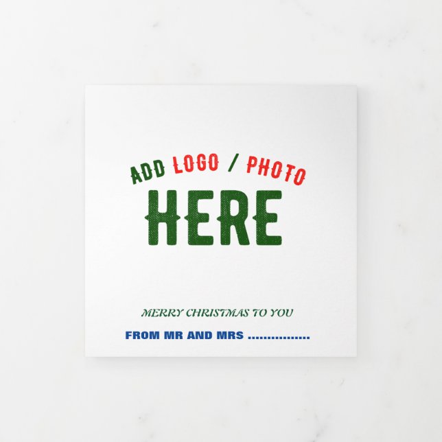 STYLISH MODERN CUSTOMIZABLE WHITE VERIFIED BRANDED Tri-Fold CARD (Cover)