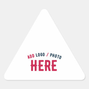STYLISH MODERN CUSTOMIZABLE WHITE VERIFIED BRANDED TRIANGLE STICKER