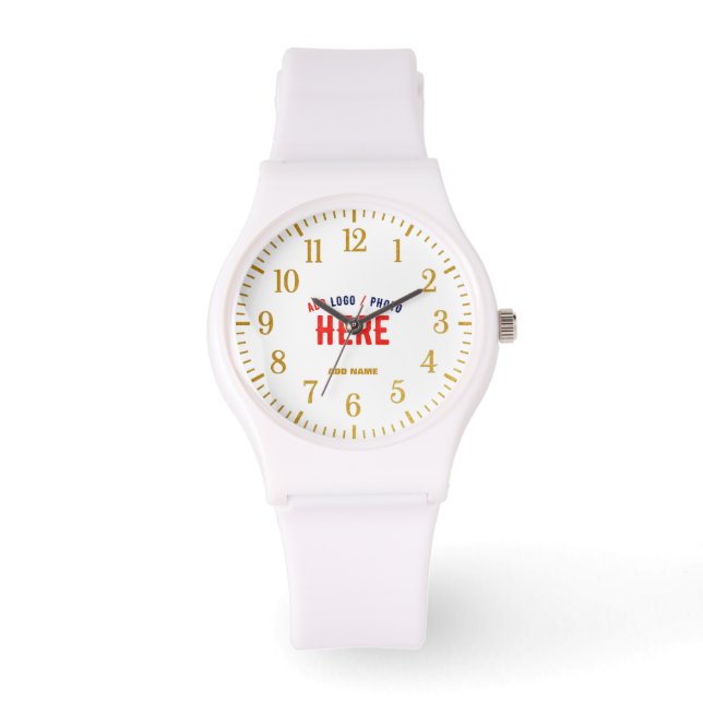 STYLISH MODERN CUSTOMIZABLE WHITE VERIFIED BRANDED WATCH (Front)