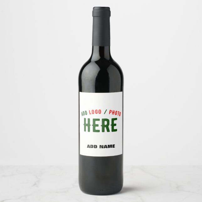 STYLISH MODERN CUSTOMIZABLE WHITE VERIFIED BRANDED WINE LABEL (Front)