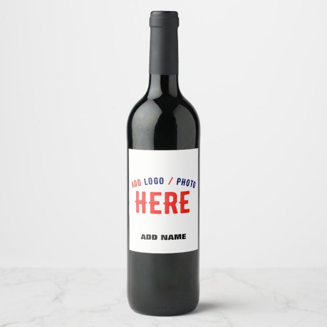 STYLISH MODERN CUSTOMIZABLE WHITE VERIFIED BRANDED WINE LABEL (Front)