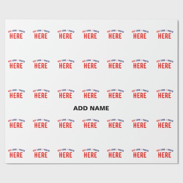 STYLISH MODERN CUSTOMIZABLE WHITE VERIFIED BRANDED WRAPPING PAPER (Flat)