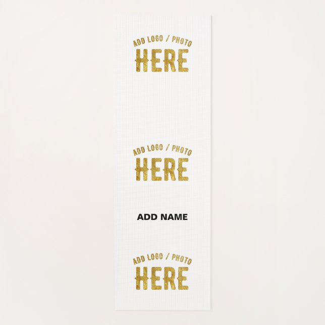 STYLISH MODERN CUSTOMIZABLE WHITE VERIFIED BRANDED YOGA MAT (Front)