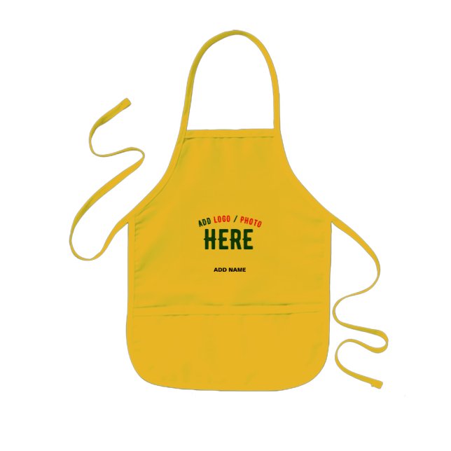 STYLISH MODERN CUSTOMIZABLE YELLOW VERIFIED BRAND KIDS APRON (Front)