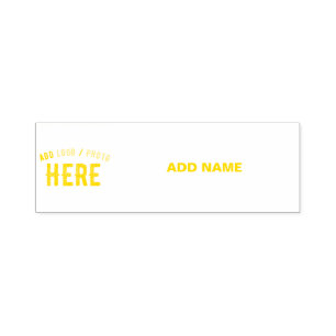 STYLISH MODERN CUSTOMIZABLE YELLOW VERIFIED BRAND SELF-INKING STAMP