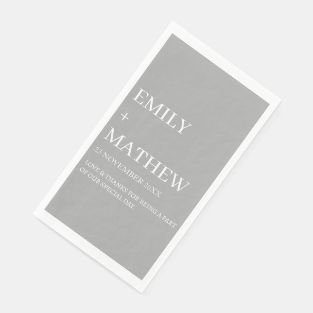 STYLISH MODERN CUSTOMIZED ELEGANT CLASSIC WEDDING  NAPKIN (Corner)