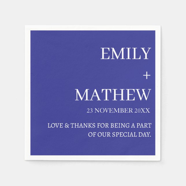 STYLISH MODERN CUSTOMIZED ELEGANT CLASSIC WEDDING  NAPKIN (Front)