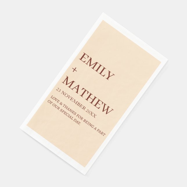 STYLISH MODERN CUSTOMIZED ELEGANT CLASSIC WEDDING  NAPKIN (Corner)