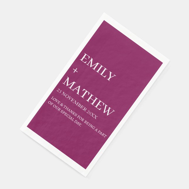 STYLISH MODERN CUSTOMIZED ELEGANT CLASSIC WEDDING  NAPKIN (Corner)