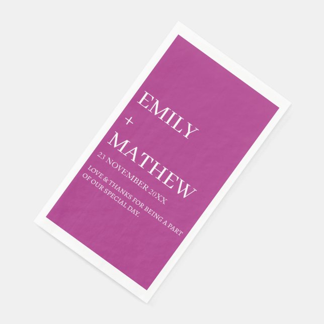 STYLISH MODERN CUSTOMIZED ELEGANT CLASSIC WEDDING  NAPKIN (Corner)